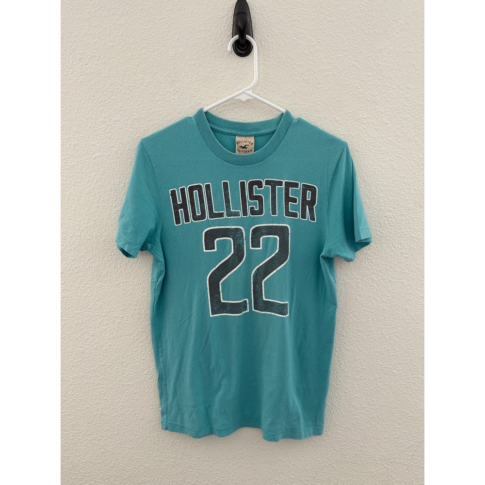 Hollister Graphic T-Shirt Mens Small Blue 22 California Cotton Tee Y2K